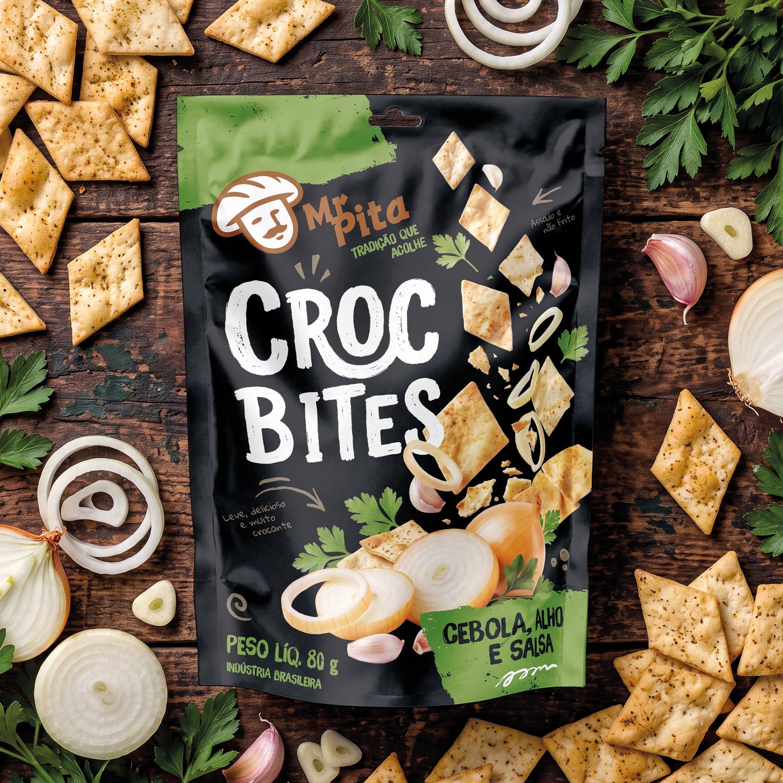 Croc Bites Cebola, Alho e Salsa